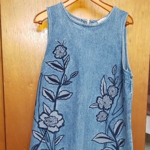 LOFT Blue Denim Jumper dress